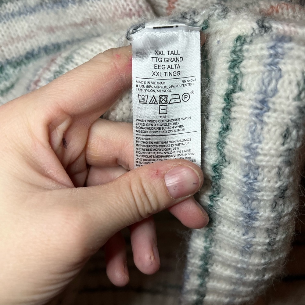Old Navy Sweater Space Dye Long Sleeves Crew Neck Pullover Wool Blend XXL TALL - Picture 5 of 7